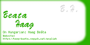 beata haag business card