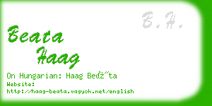 beata haag business card